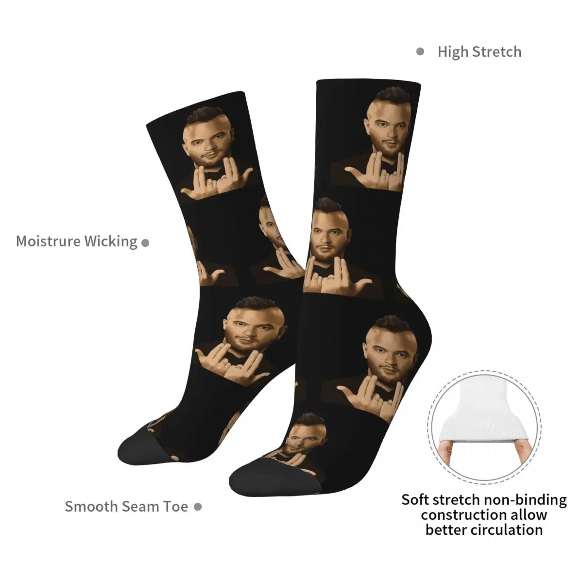 Jul France Rapero Calcetines de invierno unisex Calcetines felices a prueba de viento Calcetines locos estilo callejero