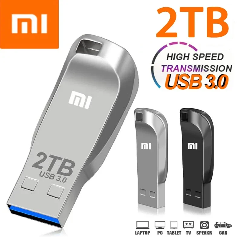 Xiaomi pendrive 3,2USB, 2 ТБ, металлический диск, 1 ТБ, 512 ГБ, USB, водонепроницаемая карта памяти, SSD-накопитель, подходит для компьютера, пряжка для диска