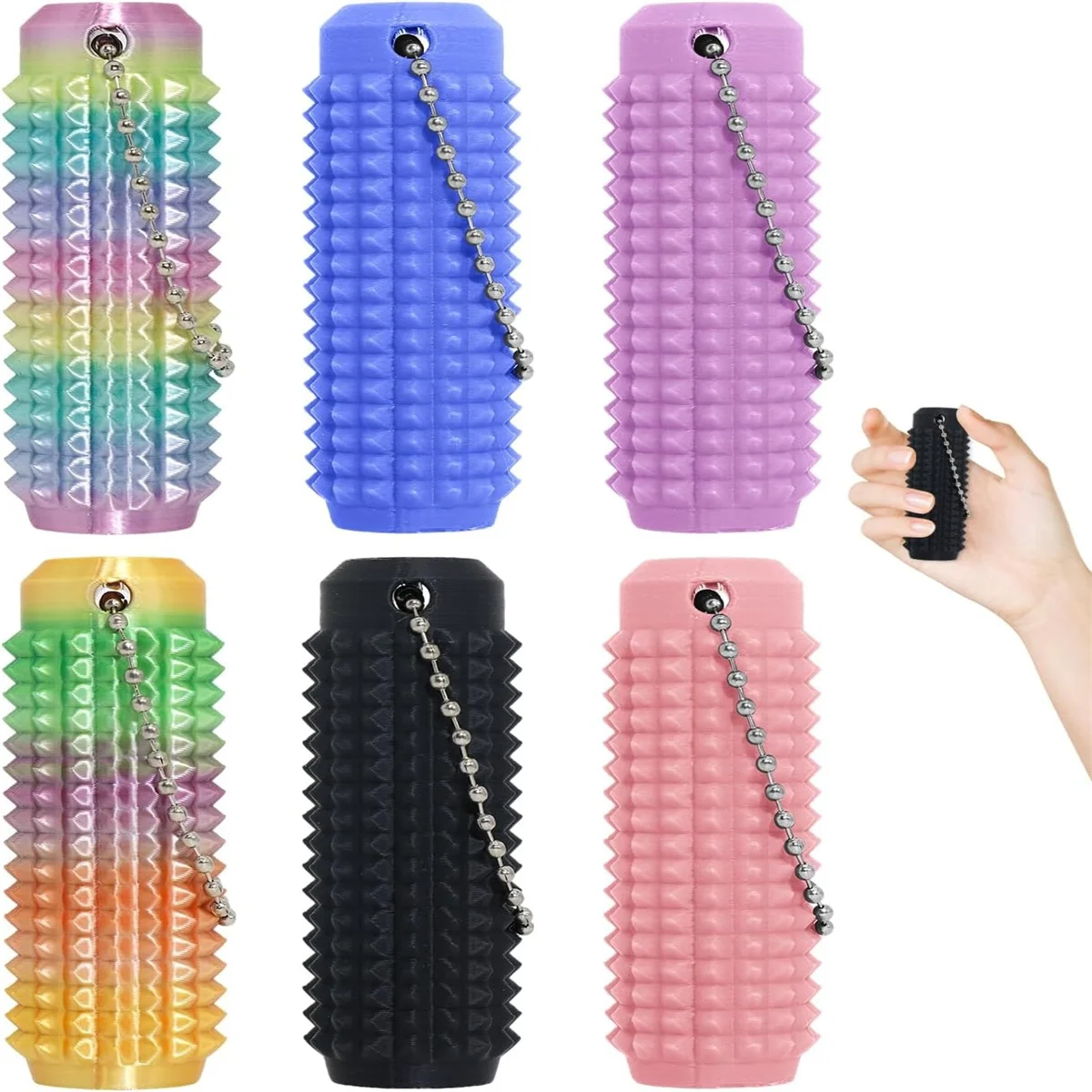 Dor stim brinquedos fidget reduzir o estresse rolo para adultos espetado fidget chaveiro para ansiedade brinquedos sensoriais novidade presentes para amigos
