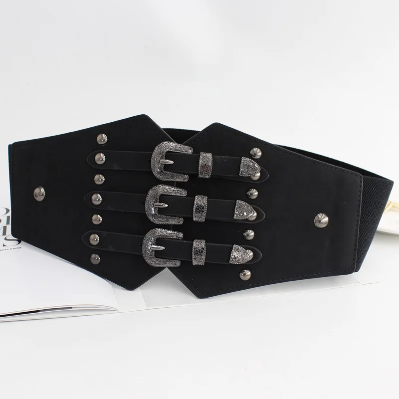 แฟชั่นผู้หญิงหรูหรารัดตัว Cummerbund Elastic เอวเครื่องแต่งกายเข็มขัดกางเกงยีนส์เสื้อเสื้อผ้าเครื่องแต่งกาย Cummerbunds