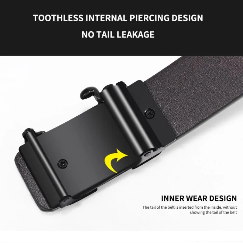 Nuevo producto, cinturón para hombre, hebilla automática sin dientes de alta calidad, cinturón informal para hombre, cinturón de moda de negocios para hombre