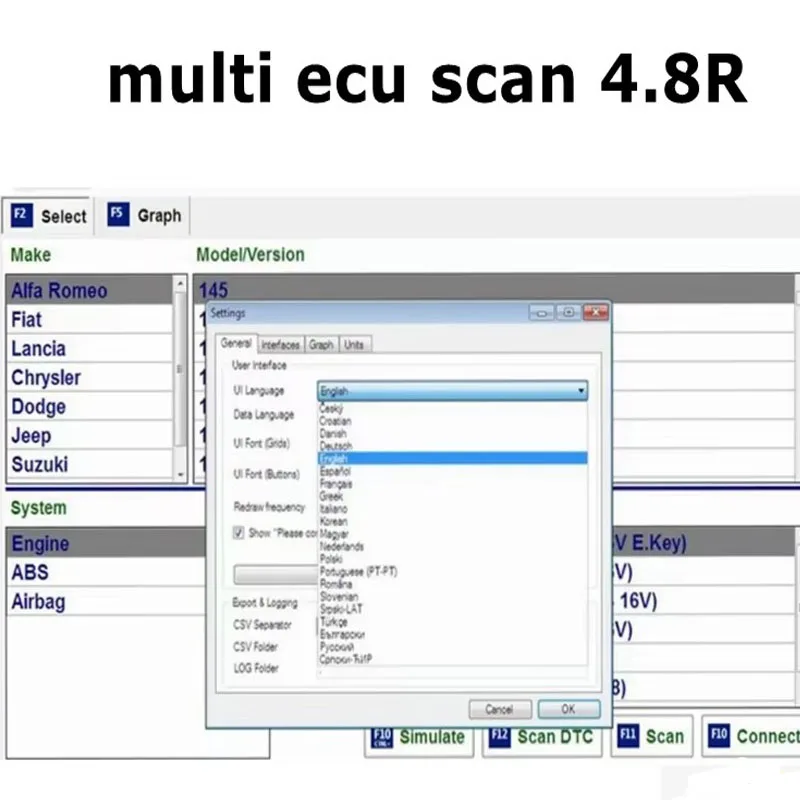 Nuevo software original fiat multiecuscan 2023 Multiecuscan V5.0 para Fiat/Chrysler/Dodge/Jeep/Suzuki Scanner Software V4.8 trabajo
