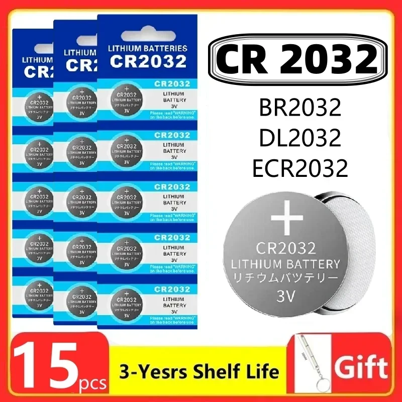 2-60 Uds CR2032 CR 2032 batería de botón 3V batería de litio para reloj calculadora de juguete Control remoto de coche botón pila de moneda