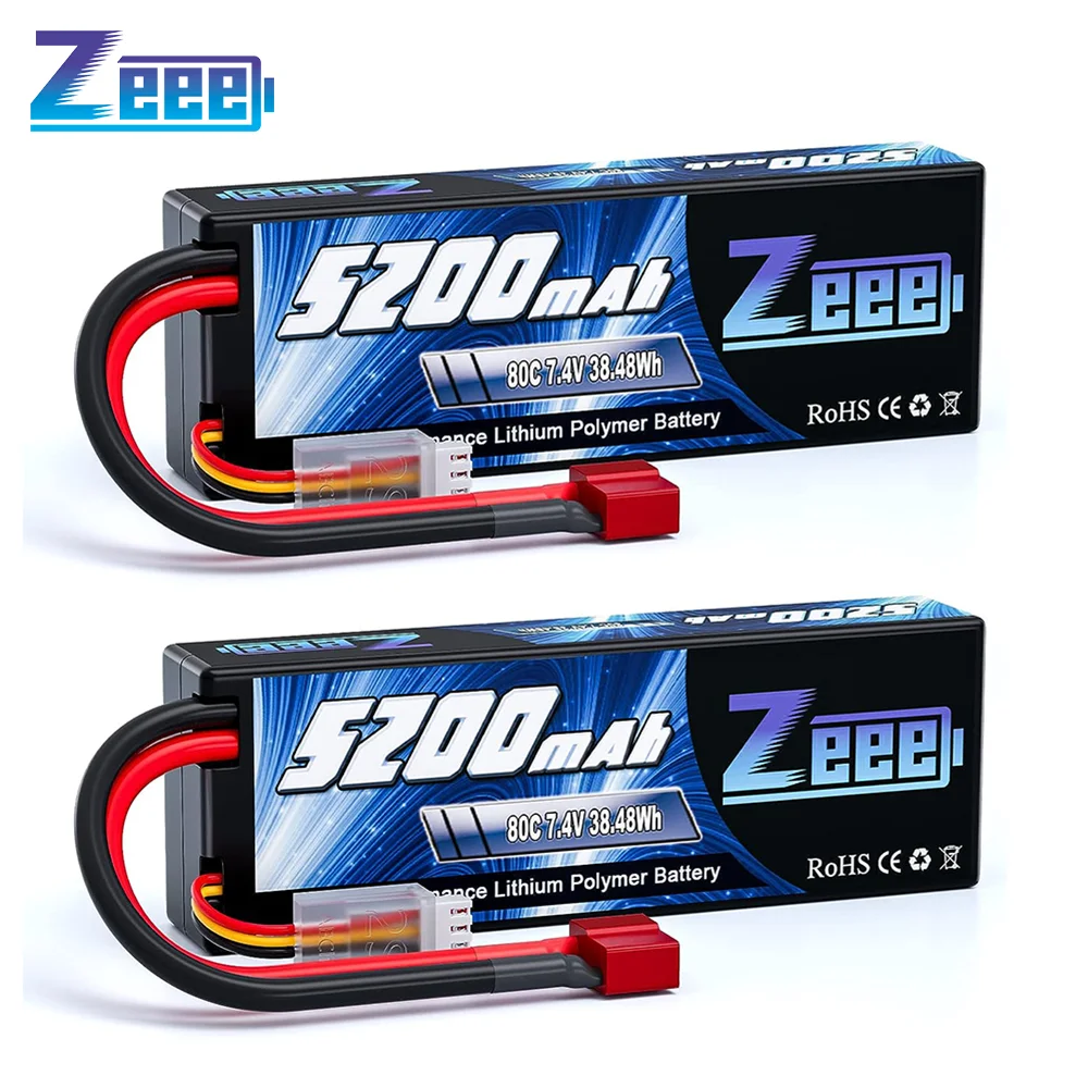 1/2 pièces Zeee 2S 5200mAh batterie Lipo 80C avec prise T/XT60/EC5/EC3 batterie RC pour voitures RC camion Truggy Buggy course pièces de loisirs