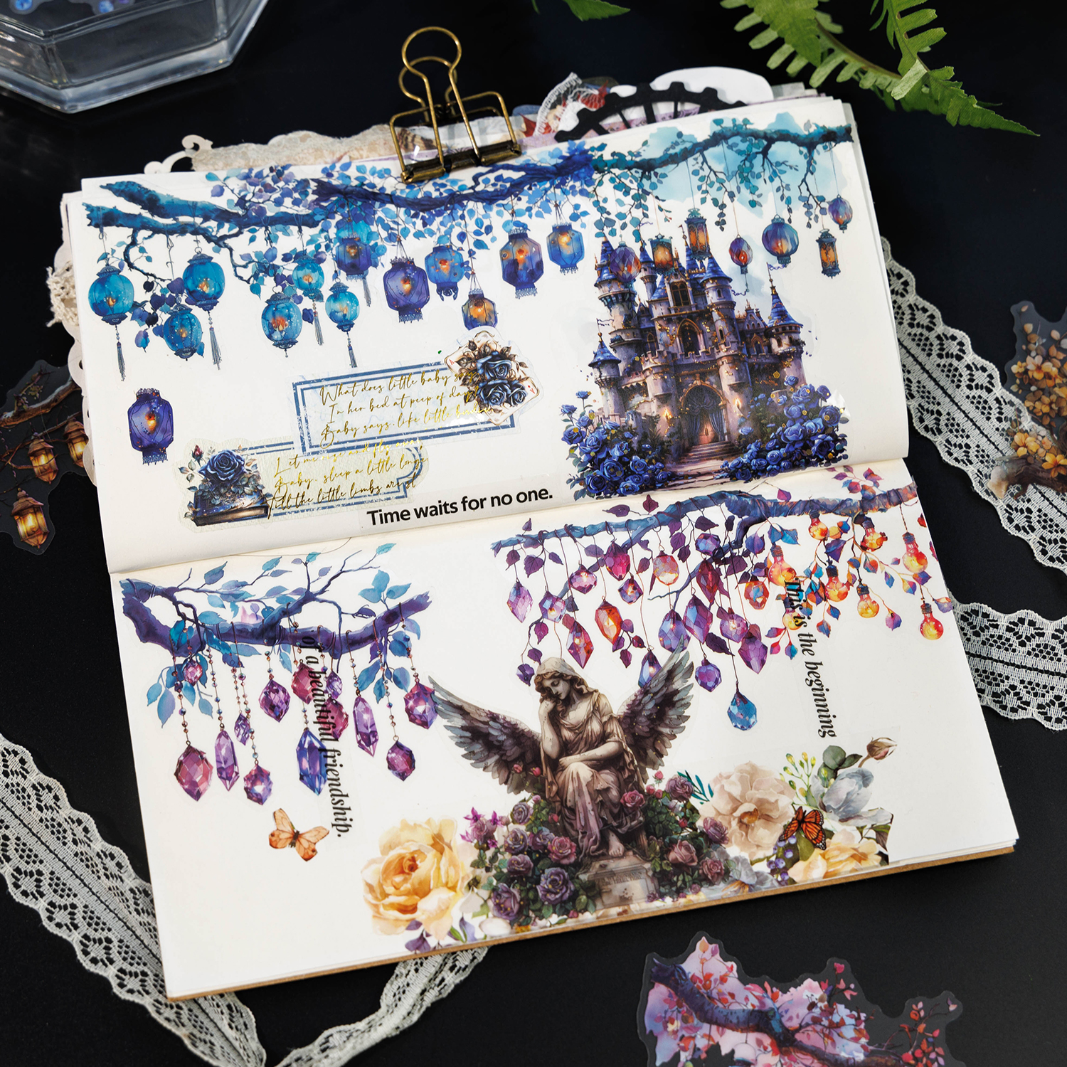 16 sheets lampligh Theme PET Stickers Journal Material Diary Album Scrapbooking Supplies Aesthetic Decorative Stationery Sticker