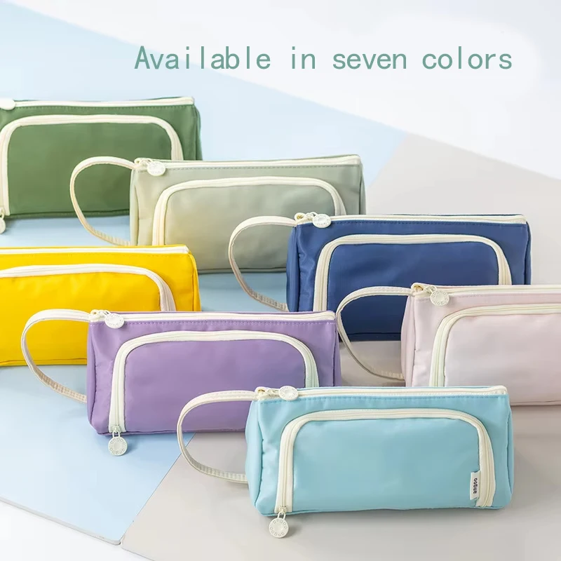 Estuche para lápices y bolígrafos de Gel, estuche para lápices estacionarios para niños, bolsa para bolígrafos, bolsa de almacenamiento de viaje para cosméticos de gran capacidad multicapa