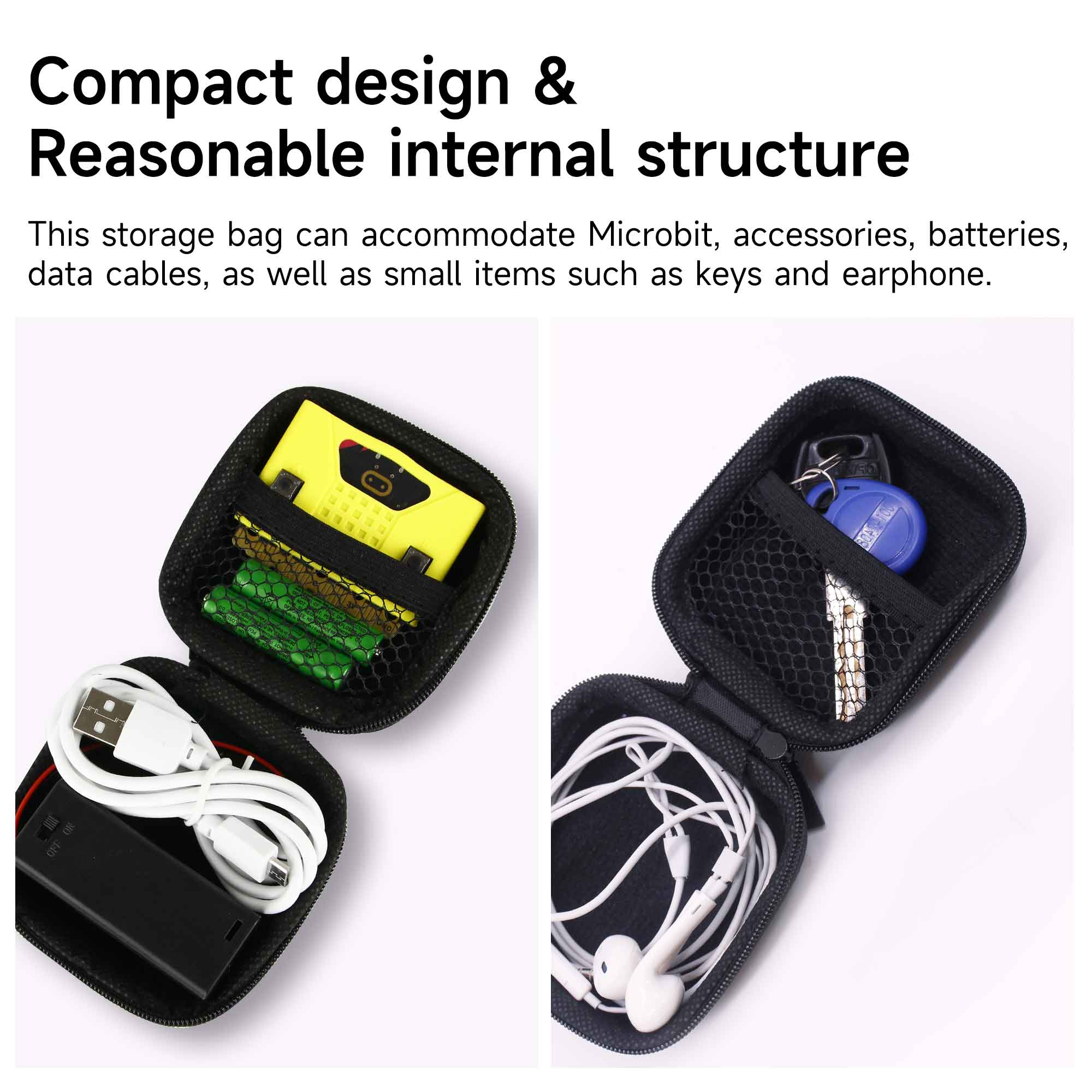 Yahboom schwarz langlebiger und wasserdichter Aufbewahrung koffer für bbc micro bit v2 v2.1 Board Support Place aaa Batterie Micro USB Kabel