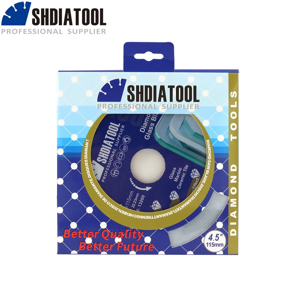 SHDIATOOL hoja de sierra de diamante para cortar vidrio 50/75/85/100/115/125mm para placa de molienda de disco de botella de azulejo de cuarzo de mármol de cristal de Jade