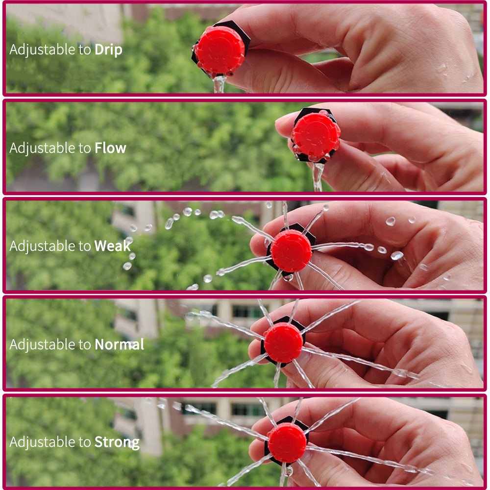 1/4สวนแบบหยด10-30ม. ชุดรดน้ำอัตโนมัติหัวฉีดสำหรับสวนบอนไซในฟาร์มและพืชผักเรือนกระจก