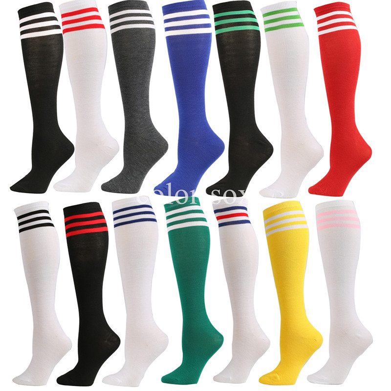 Compressiesokken Unisex voetbalsokken Antislip lange buis Kniehoge kousen Sokken Gestreepte voetbalsokken Hardloopsportsokken