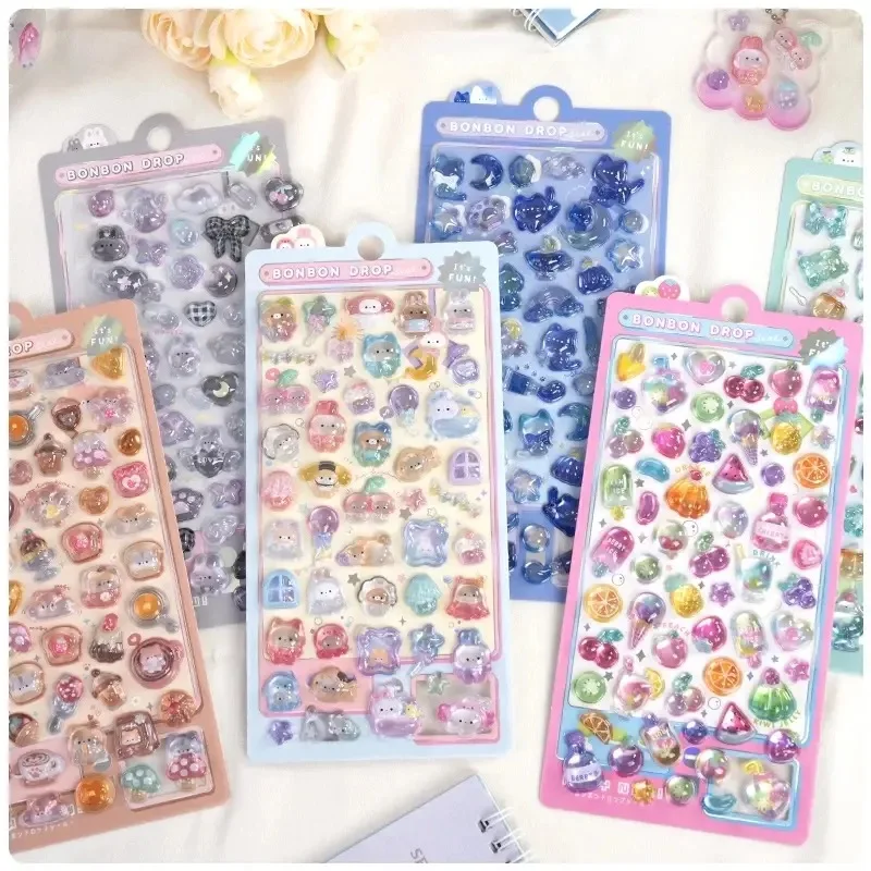 Autocollant drôle de crème glacée pour animaux de compagnie, étiquette en Relief 3D, Scrapbooking, décor pour journal intime, papeterie Kawaii, DIY bricolage