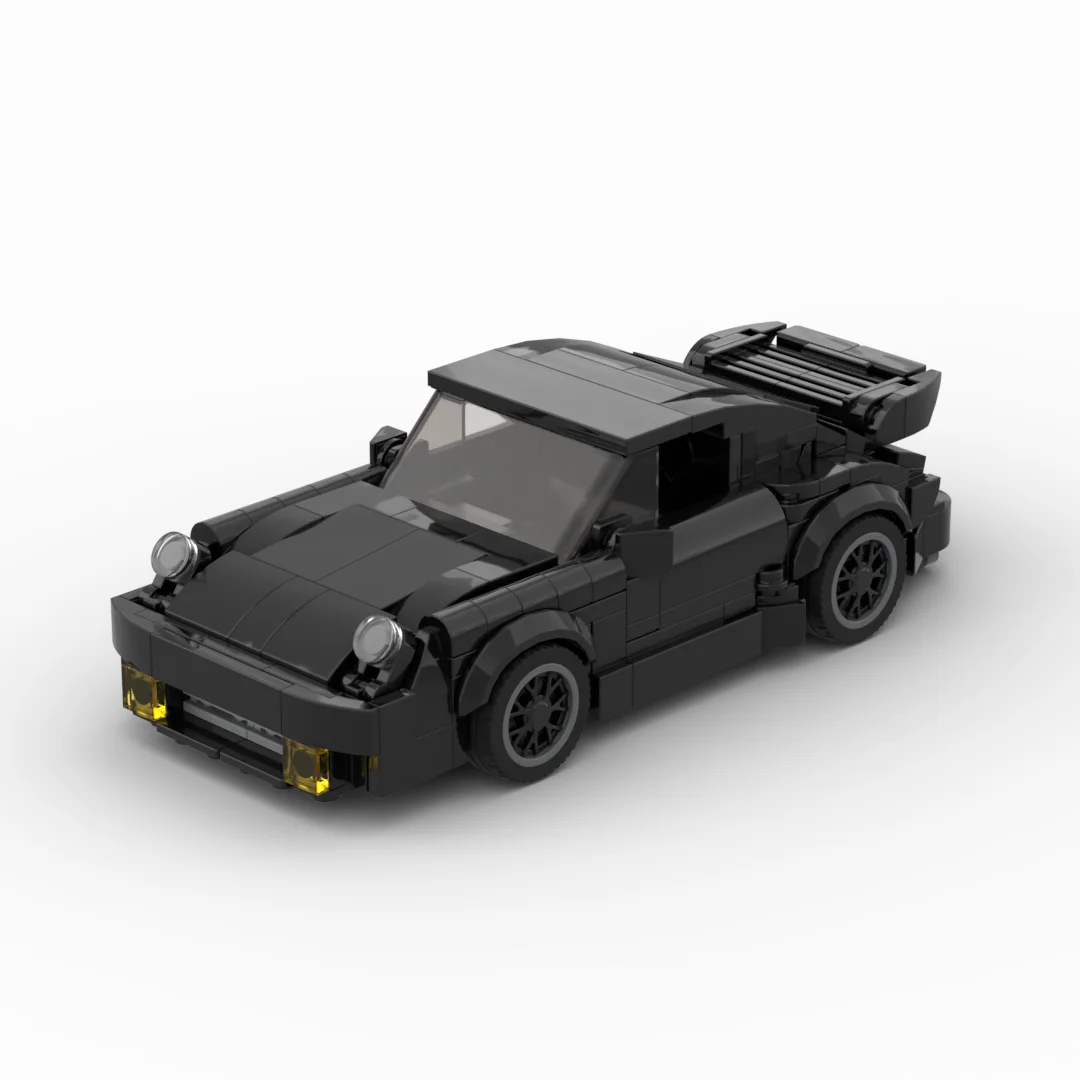Moc-pássaro preto (930) turbo carro esportivo de corrida veículo racer blocos de construção tijolo criativo garagem brinquedos