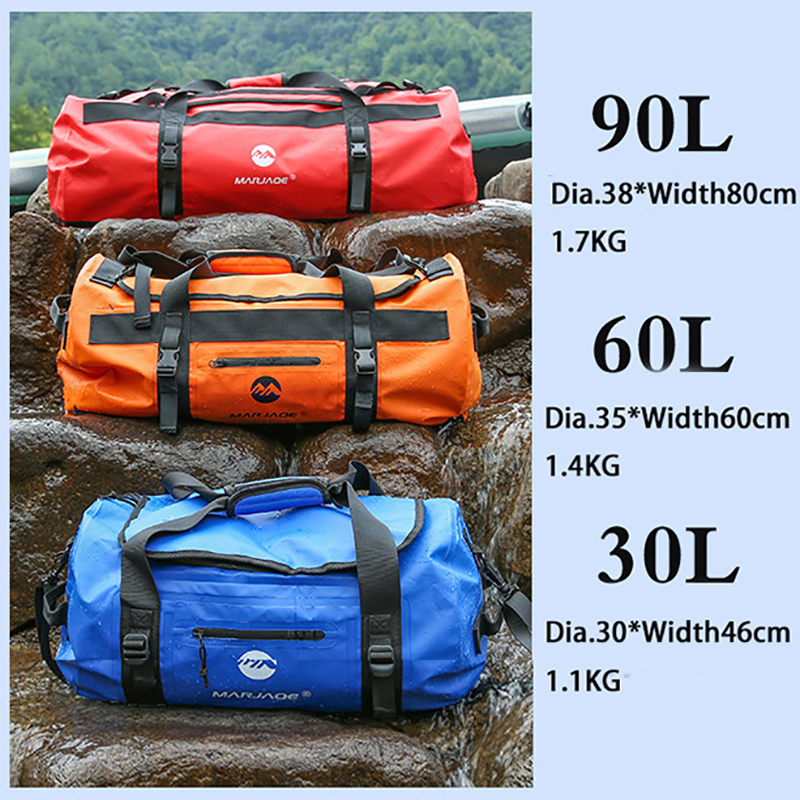 30L 60L 90L เรือคายัคกันน้ำกระเป๋าอานกระเป๋าเดินทางแก่ง Camping ว่ายน้ำกระเป๋าตกปลา Drifting Bag