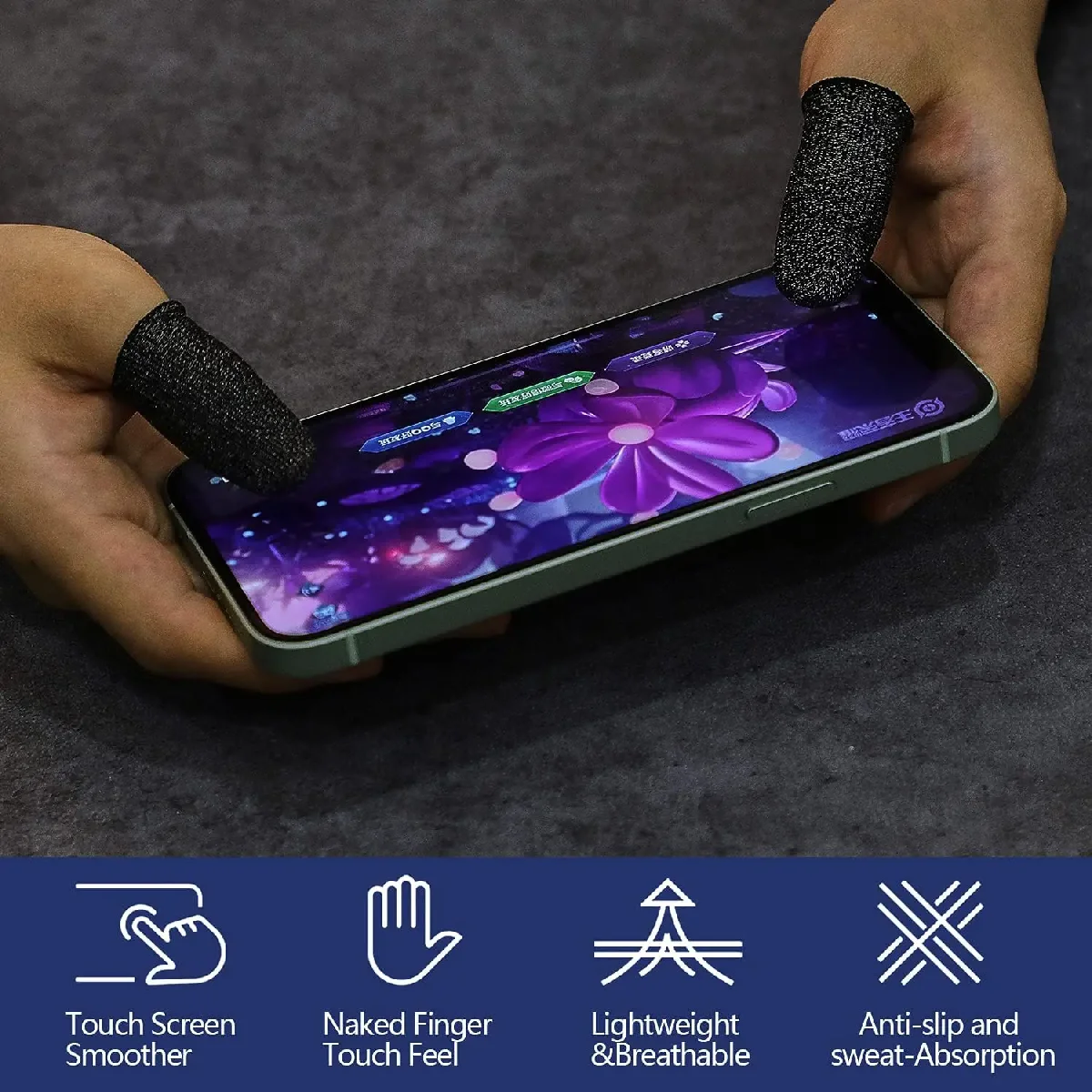 12Pcs Finger Sweat Proof Gaming Sleeves Waterproof Gaming Sleeves Thumbs Finger Sleeve Game Controller Finger Cover