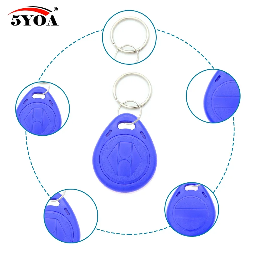 5YOA 10pcs Clone EM4305 T5577 Proximity Duplicator Copy 125khz RFID Tag llaveros llavero Porta Chave Card Key Fob Token Ring