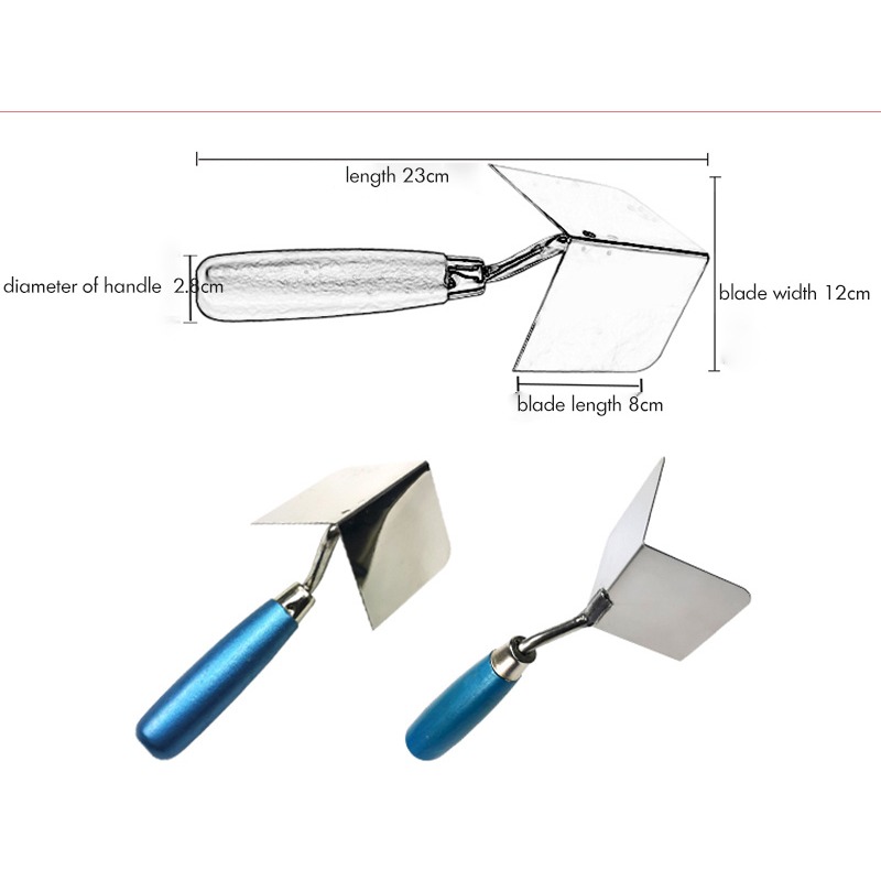 8x6cm Drywall Corner Tool Outside / Inside Corner Knife Stainless Steel Corner Trowel for Drywall Gyprock Plasterboard