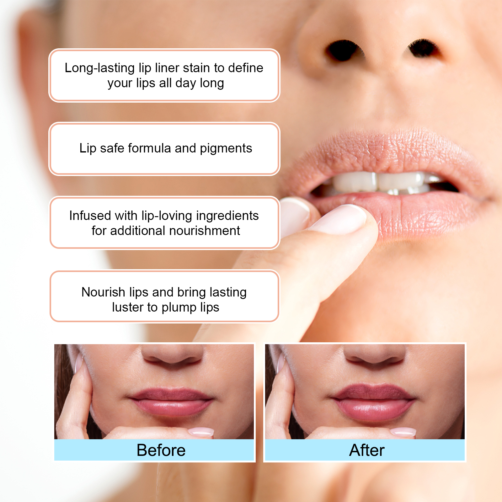 EELBathroom-E Peel Jules Liner Outline, Rouges et Bruns, Imperméable, Longue Durée, Contour Doublure, 256 Documents, Non Faint