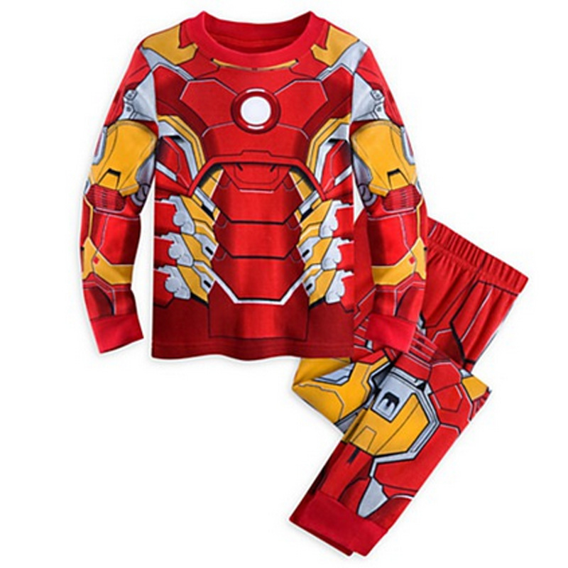 Avengers Superheld Pyjamas Spiderman Iron Man Nachtwäsche Anzug Jungen Langarm Weihnachtskostüm Nachtwäsche Halloween Cosplay Anzug
