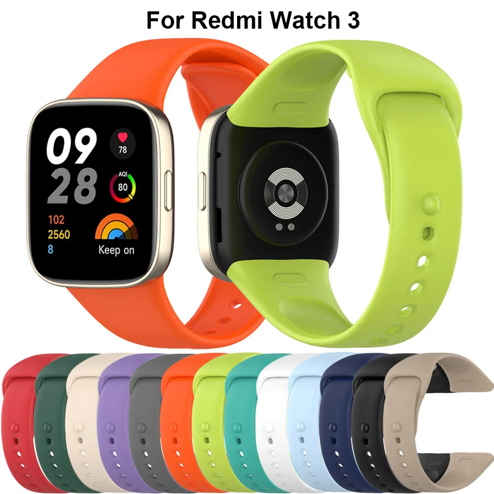 Pulseira de relógio para redmi watch 3 original smartwatch banda pulseira de silicone para xiaomi redmi3 acessórios cinto correa