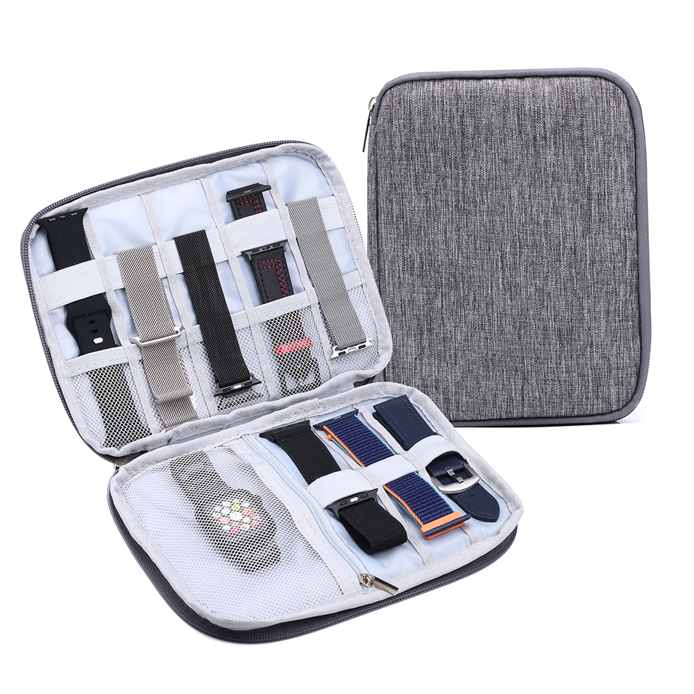 Portable Watchband Box for Apple Watch Strap Watch Organizer Case Data Cable Travel Watch Wriststrap Storage Bag Holder Case