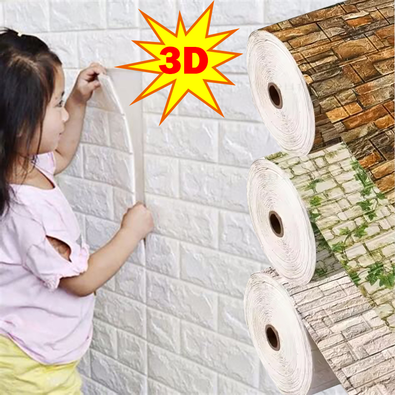 70cm x 1/2m padrão de tijolo papel de parede pvc à prova dwaterproof água 3d adesivo de parede quarto das crianças casa adesivo de parede decoração