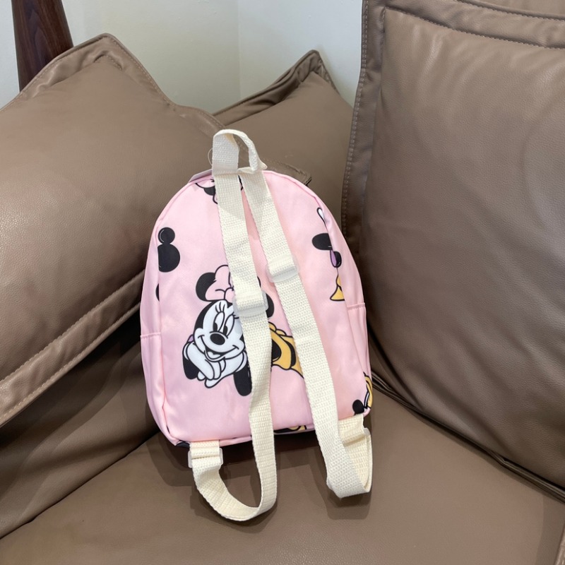 Disney 2024 nova mochila infantil moda saco de escola das crianças do jardim de infância minnie mickey mouse impressão rosa mochila