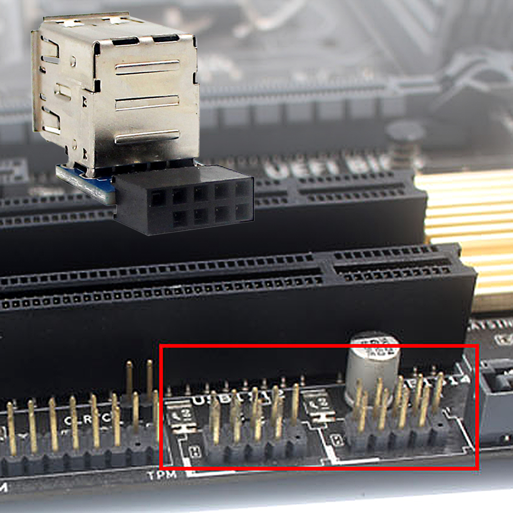 Żeński przedłużacz kompatybilność płyta główna komputera adaptera nagłówka usb2. 0 9Pin/10P akcesoria płyta główna pulpitu