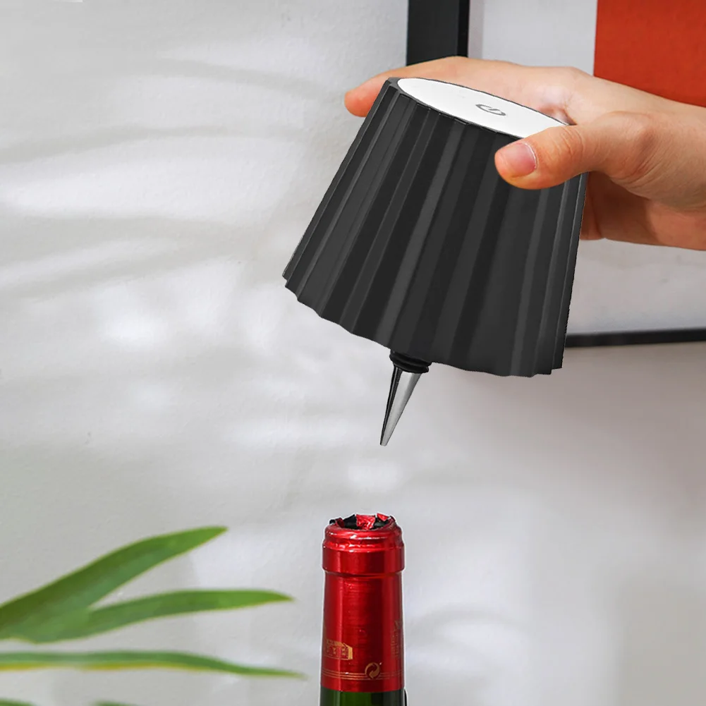 Lámpara de botella inalámbrica con Control táctil, Base de botella de vino, jarrones recargables, barra de luz LED, lámpara de seta de comedor, decoración de la habitación del hogar