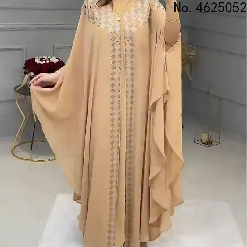 ドレスアフリカのドレス女性のためのシフォン Boubou アンカラ Dashiki 2 個セット衣装ドバイカフタンアバヤローブマロカインファム