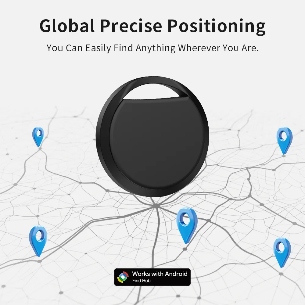 Rastreador gps para telefones android, funciona com google's find hub app localizador para pixel gsm xiaomi localizador de carro dispositivo de rastreamento global