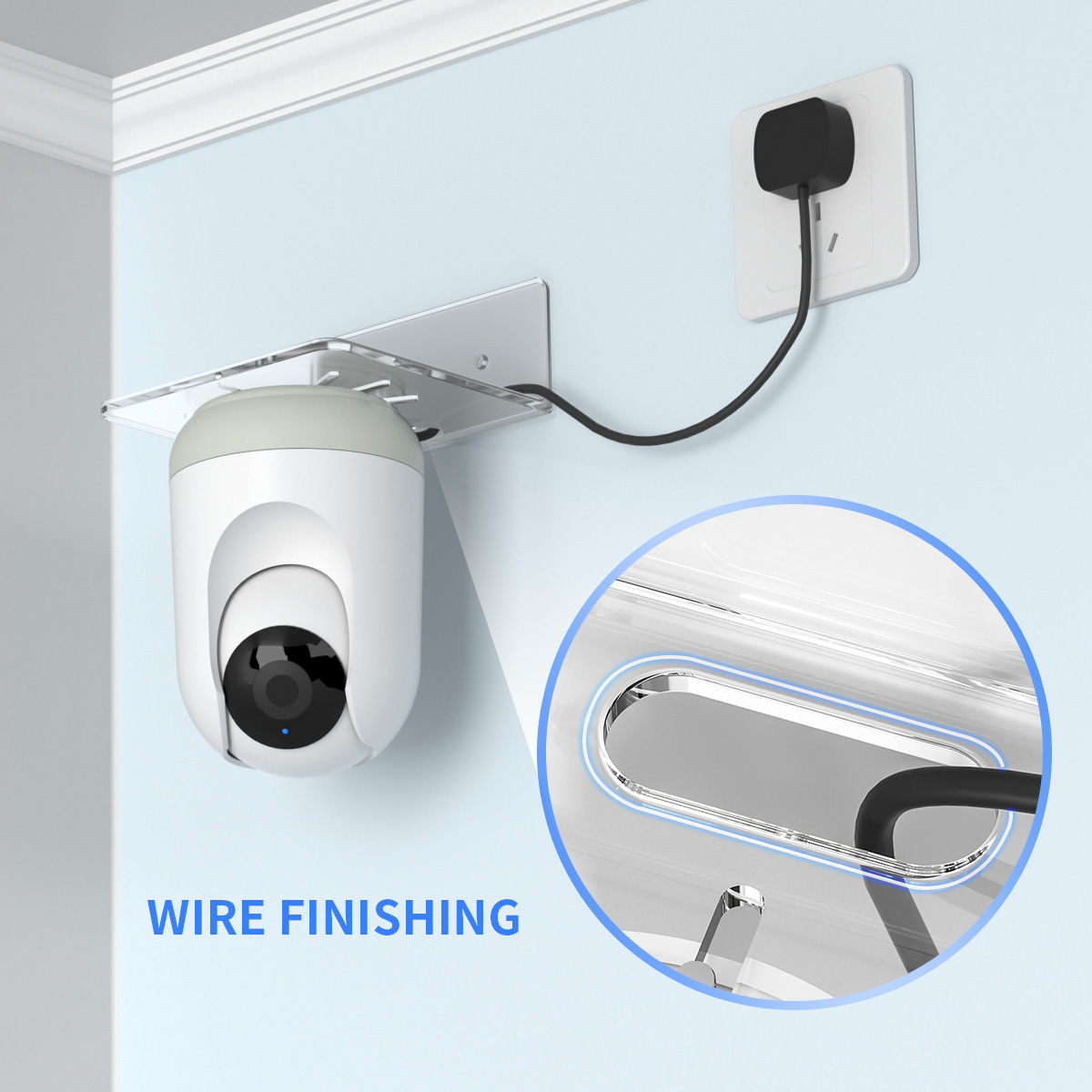 Acrylic Wall Mount Floating Shelf No Drill Adhensive Mini Security Camera Baby Monitor Small Items Storage Support Holder Stand