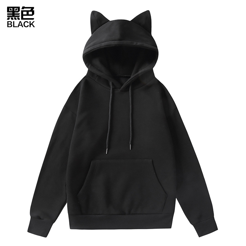 Sudadera con capucha para hombre y mujer, suéter, moda de Corea del Sur, orejas de gato, Top japonés, sudadera con personalidad, novedad de invierno de 2024