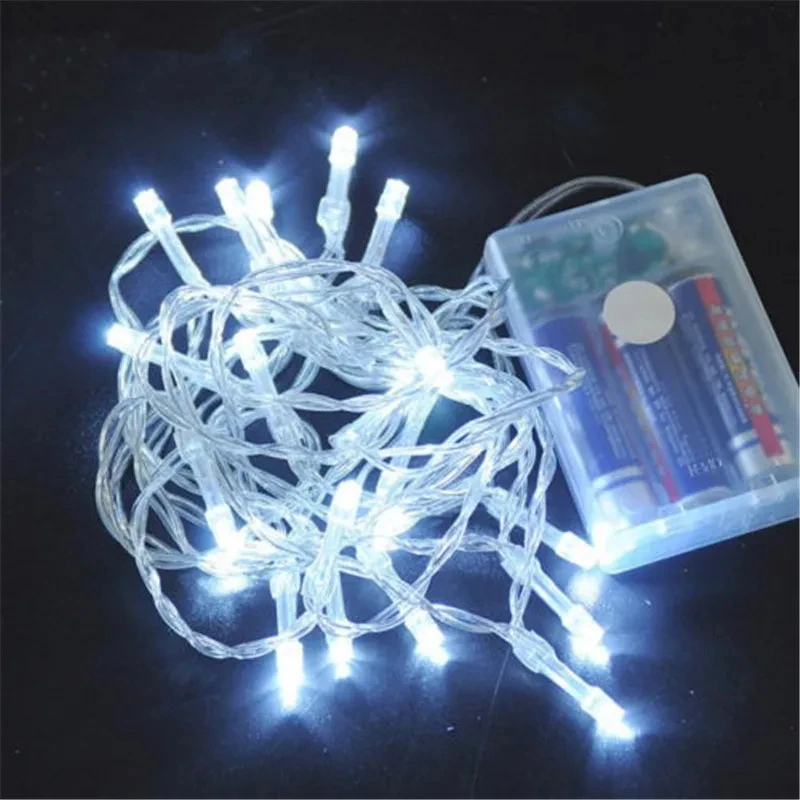 ไฟ LED String 3 * AA แบตเตอรี่ดําเนินการกันน้ํา Fairy ไฟ LED คริสต์มาสสําหรับปาร์ตี้วันหยุดงานแต่งงาน 20M 10M 5M 2M