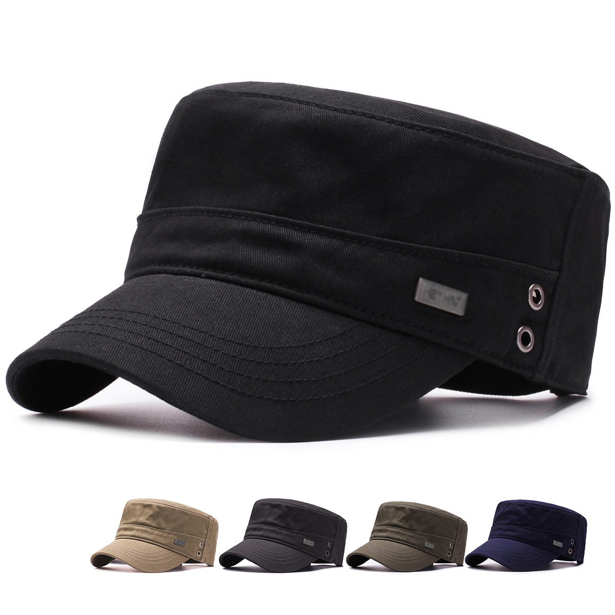 Sombrero de copa plano para las cuatro estaciones, sombrero con visera de algodón Simple para hombre, gorra de béisbol de moda, gorra informal, sombrero de sombrilla para ir al trabajo