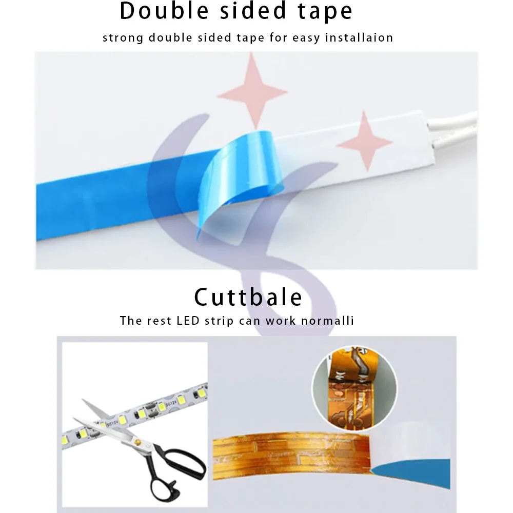 Smart bagno specchio sensore interruttore LED Strip Lights 2835 luminosità CCT dimmerabile strip light controller 12 v120d