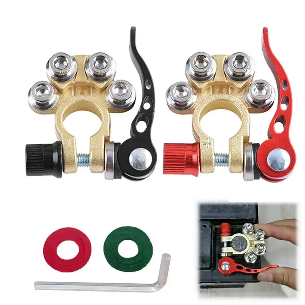 1 paio di terminali della batteria per auto connettore del cavo per auto connettori di intercettazione del cavo automatico a disconnessione rapida per accessori auto per auto