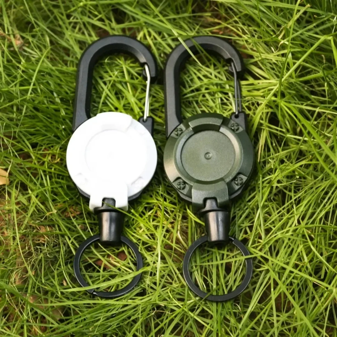 Anti Lost Sporty Retractable Elastic Keychain Automatic Retractable Wire Rope Antitheft Easy-to-pull Buckle Rope Key Ring