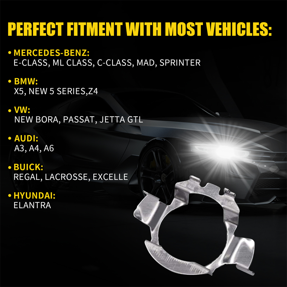 2Pcs H7 LED Headlight Bulb Base Holder Adapter Socket Retainer Qashqai Carnival Headlamp deck for BMW/Audi/Bens/VW/Buick/Nissan