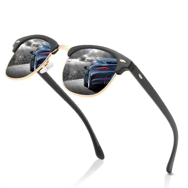 2025 Nuevo estilo: 1 pieza de gafas de sol polarizadas de plástico, unisex, de moda, versátil, estilo retro