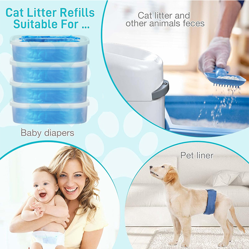 1/2/4/6/10 Stück Katzenstreu-Nachfüllbeutel, kompatibel mit Litter Genie Standard, Plus, XL+ und Style-Eimer, Müllbeutel-Ersatztasche