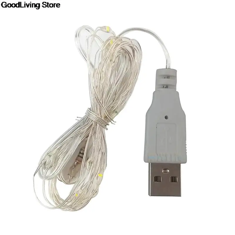 Mini Cadena de alambre de cobre para decoración, luces Led de hadas para Navidad, boda, fiesta, USB, Powerd, 1 piezas, 2M, 20LED, 3M, 30Led