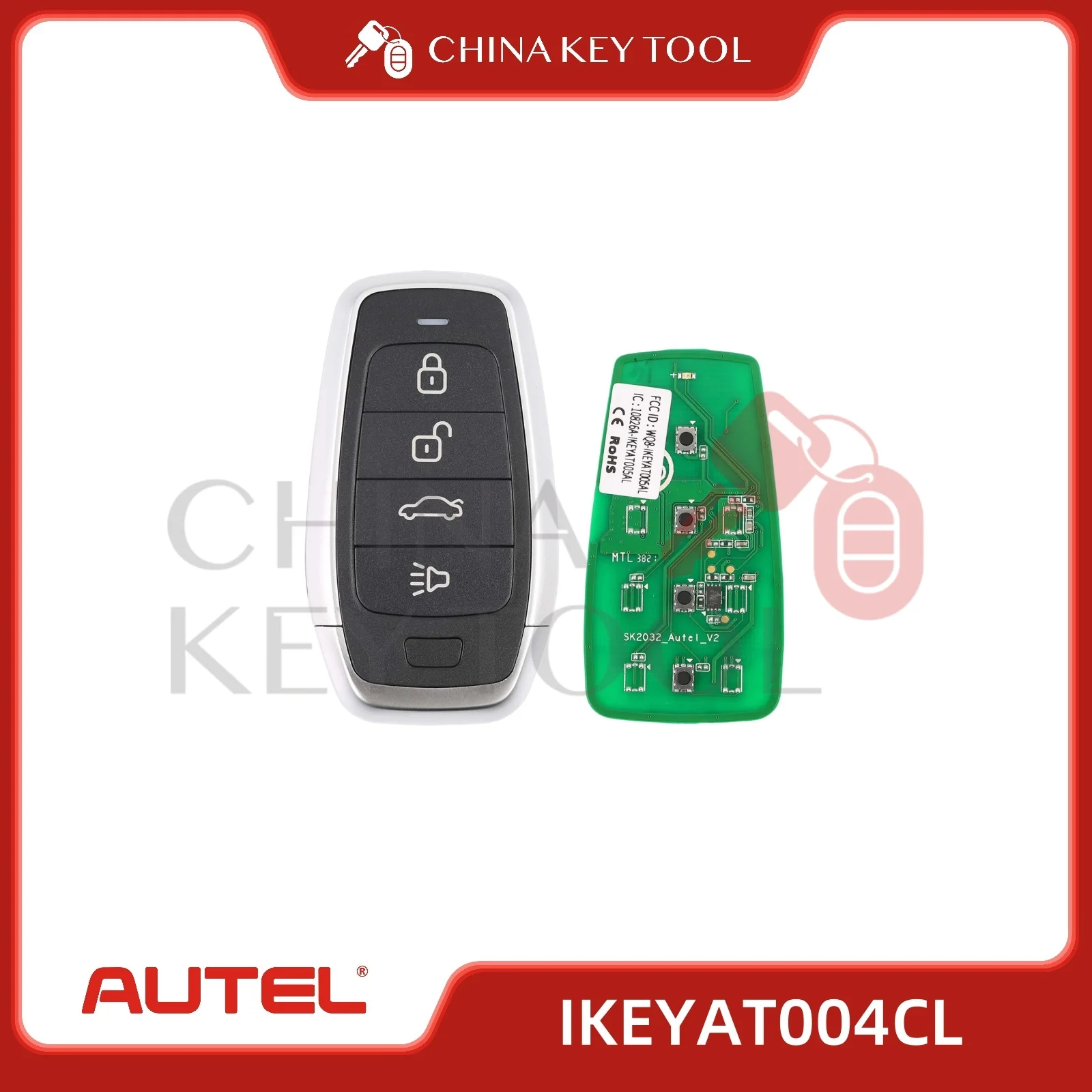 1 шт. Autel IKEYAT004CL AT004CL универсальный смарт-дистанционный ключ 4 кнопки AUTEL SMART KEY для смарт-ключа Autel для KM100 IM508 IM608