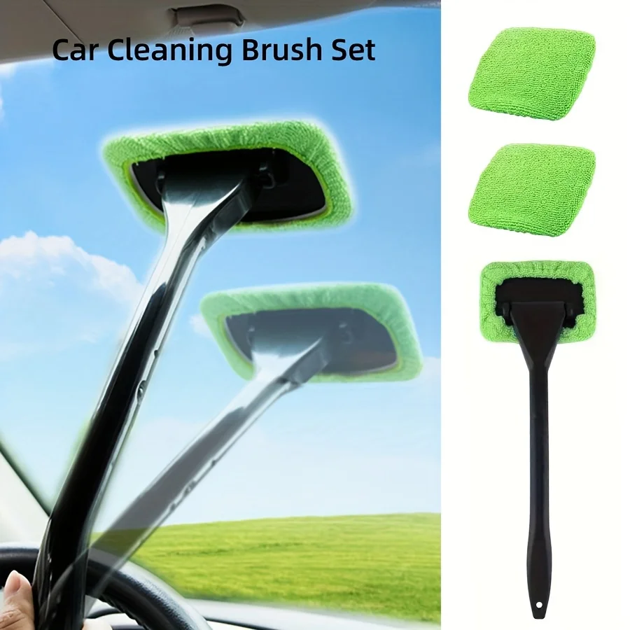 Herramienta de limpieza y lavado de coche con mango largo, limpiador de ventanas de coche, Kit de lavado, limpiaparabrisas, limpiador de limpiaparabrisas de microfibra, cepillo de limpieza