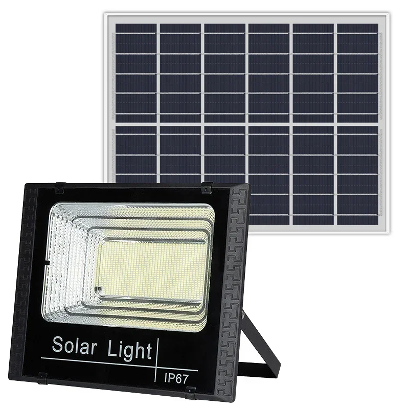 Luces de inundación solares de 50-400W, foco con energía Solar con control remoto, impermeable para exteriores IP67, alumbrado público para Villa, ángulo ajustable