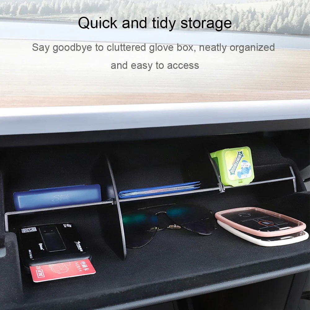 For Tesla Model Y/3 2022-2023 Glove Box Partition Plates Insert Storage Shelf Glove Box Organizer Partition Plate Accessories