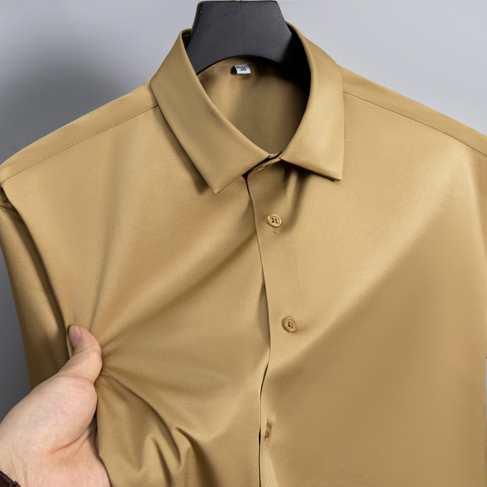Camisa blanca de S-6XL para hombre, vestido de negocios de primavera y otoño, sin hierro, ajuste coreano, camisa de Color sólido antiarrugas