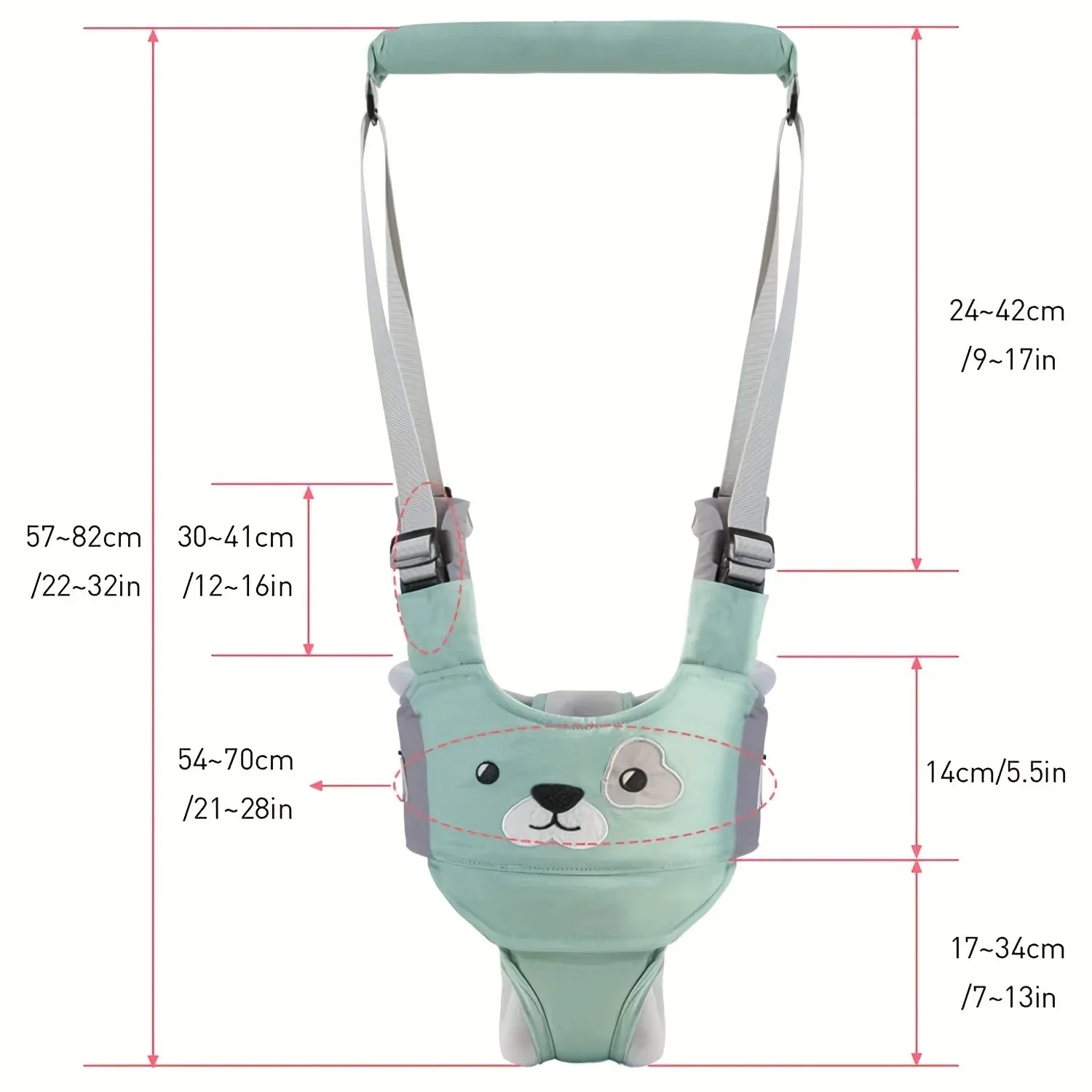 Arnês para caminhada de bebês, portátil, ajudante para crianças pequenas, cinto assistente para aprendizagem de crianças, suporte para caminhada