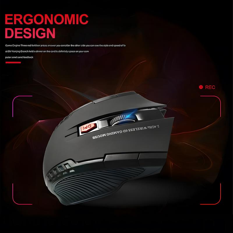 2.4 グラムワイヤレスマウス USB レシーバー 6 ボタンプロフェッショナル光学式ワイヤレスマウス USB 右スクロールマウスラップトップ PC ゲーマー用