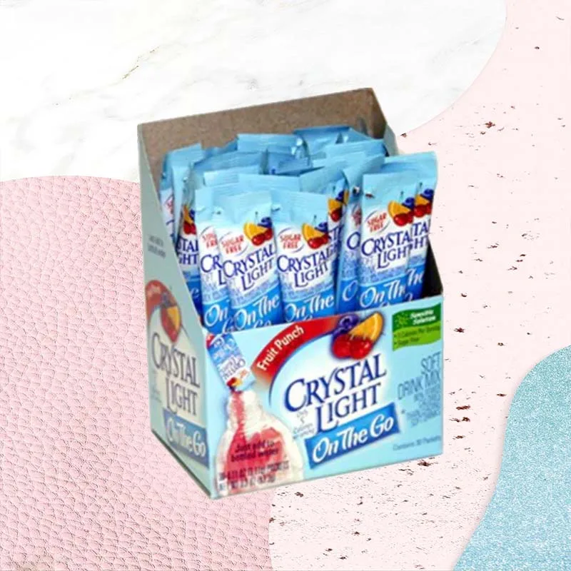Crystal Light On The Go Sticks   20oz Water Bottle Size Fruit Punch 30 Count Box