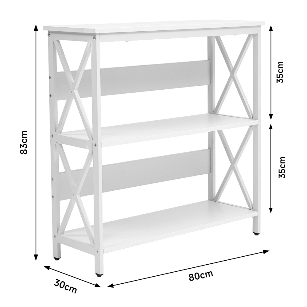 White Open Storage Wooden Bookcase